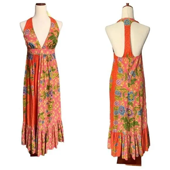corey lynn calter halter tiered maxi dress Corey Lynn Calter Halter Tiered Maxi Dress